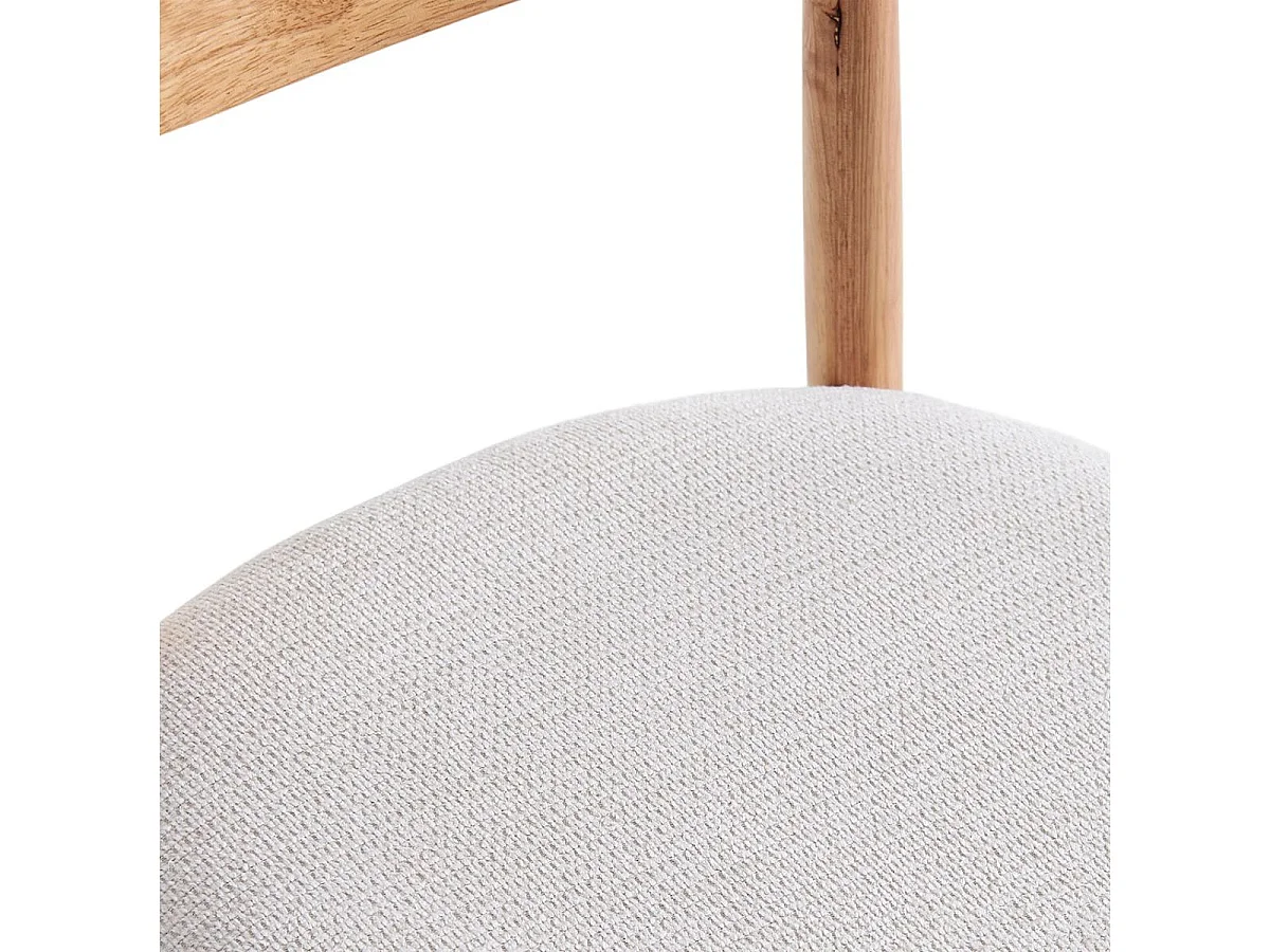 Pack de 2 sillas Shia asiento acolchado beige/natural 83x49x42 cm Adec