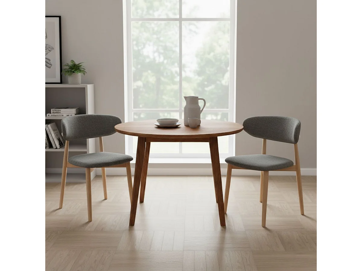 Pack de 2 sillas Vera respaldo curvo gris 79x48x45 cm Adec