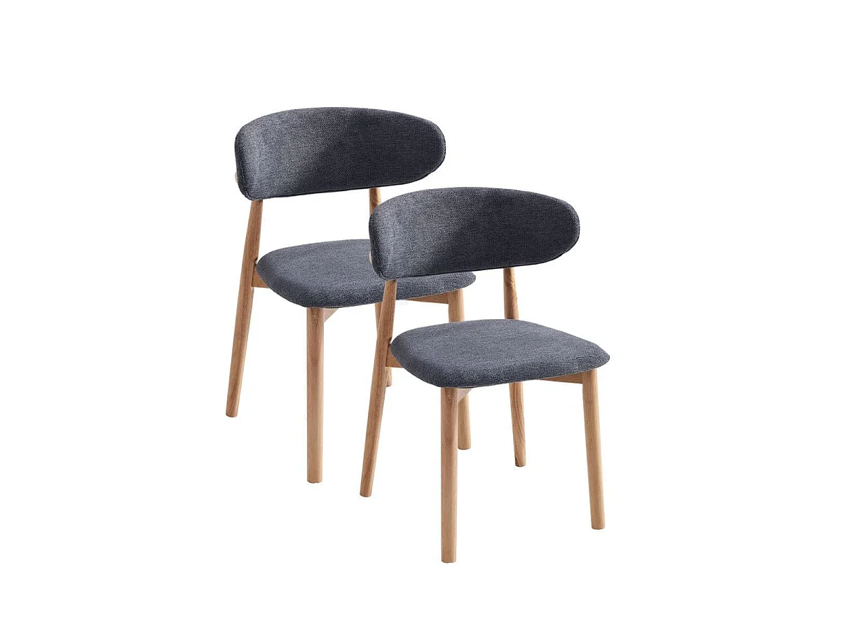 Pack de 2 sillas Vera respaldo curvo gris 79x48x45 cm Adec