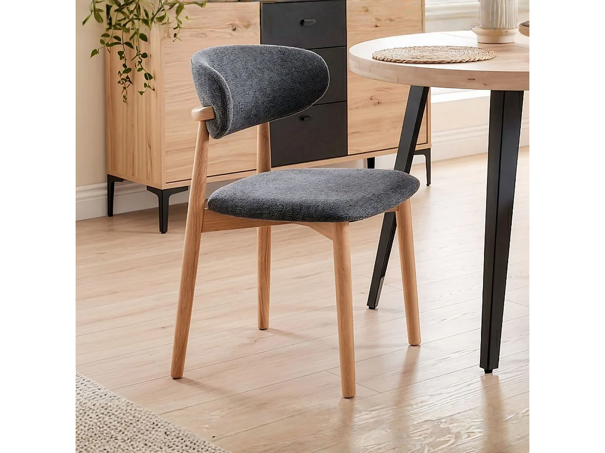 Pack de 2 sillas Vera respaldo curvo gris 79x48x45 cm Adec