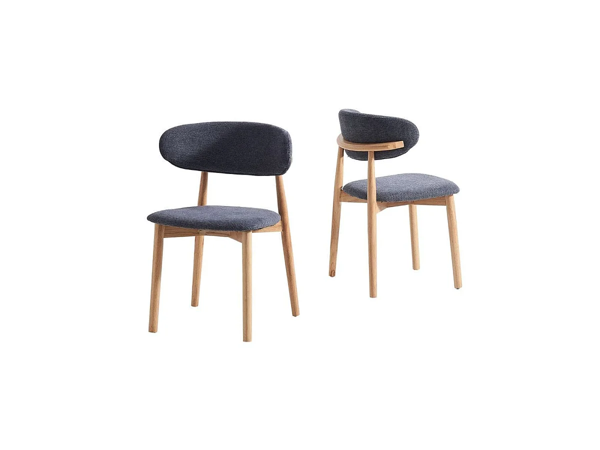 Pack de 2 sillas Vera respaldo curvo gris 79x48x45 cm Adec
