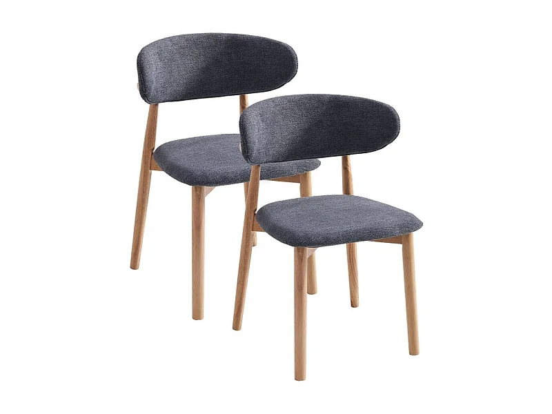 Pack de 2 sillas Vera respaldo curvo gris 79x48x45 cm Adec