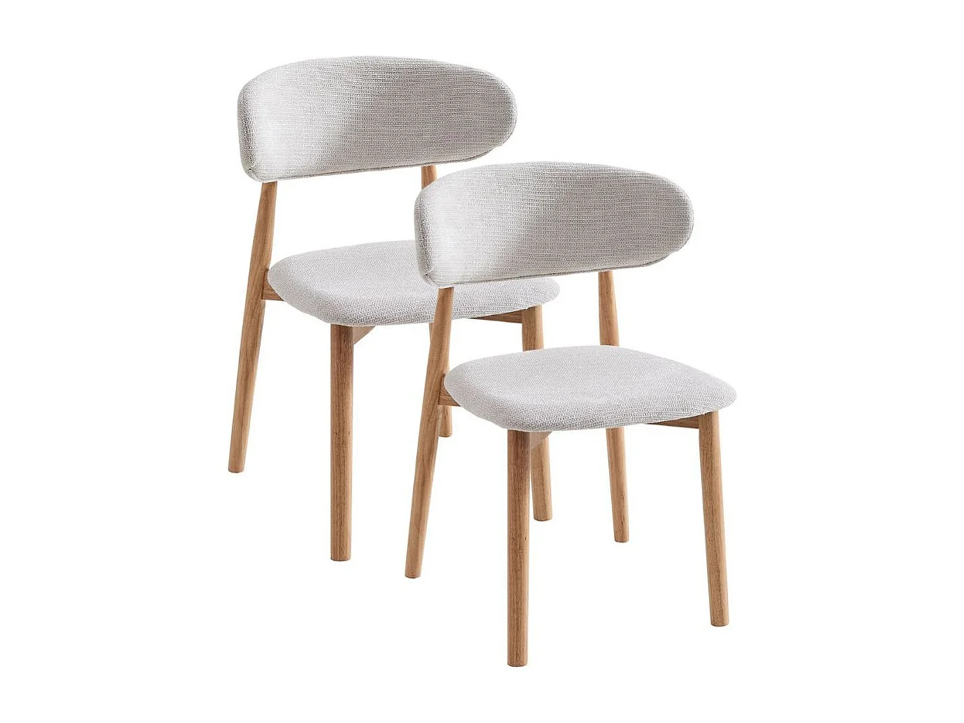 Pack de 2 sillas Vera respaldo curvo beige 79x48x45 cm Adec