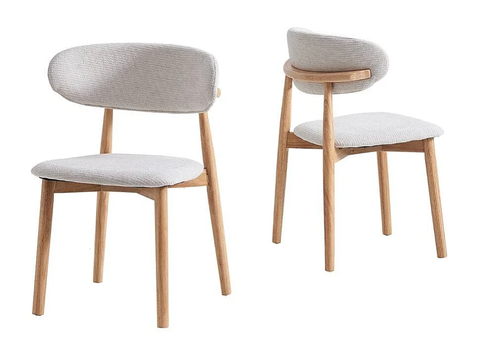 Pack de 2 sillas Vera respaldo curvo beige 79x48x45 cm Adec