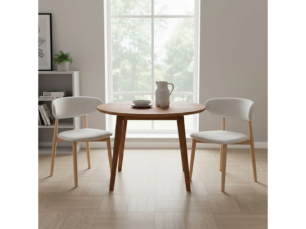 Pack de 2 sillas Vera respaldo curvo beige 79x48x45 cm Adec