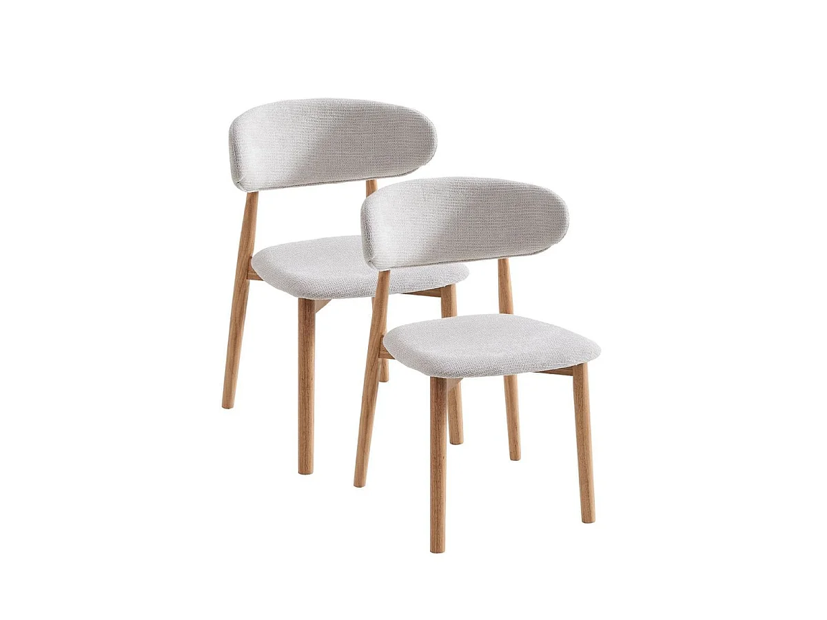Pack de 2 sillas Vera respaldo curvo beige 79x48x45 cm Adec