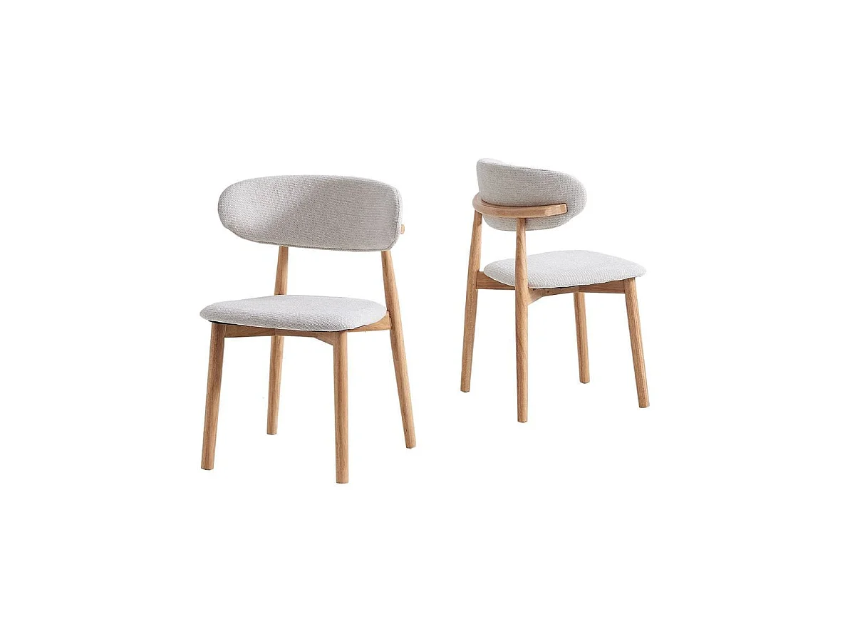 Pack de 2 sillas Vera respaldo curvo beige 79x48x45 cm Adec