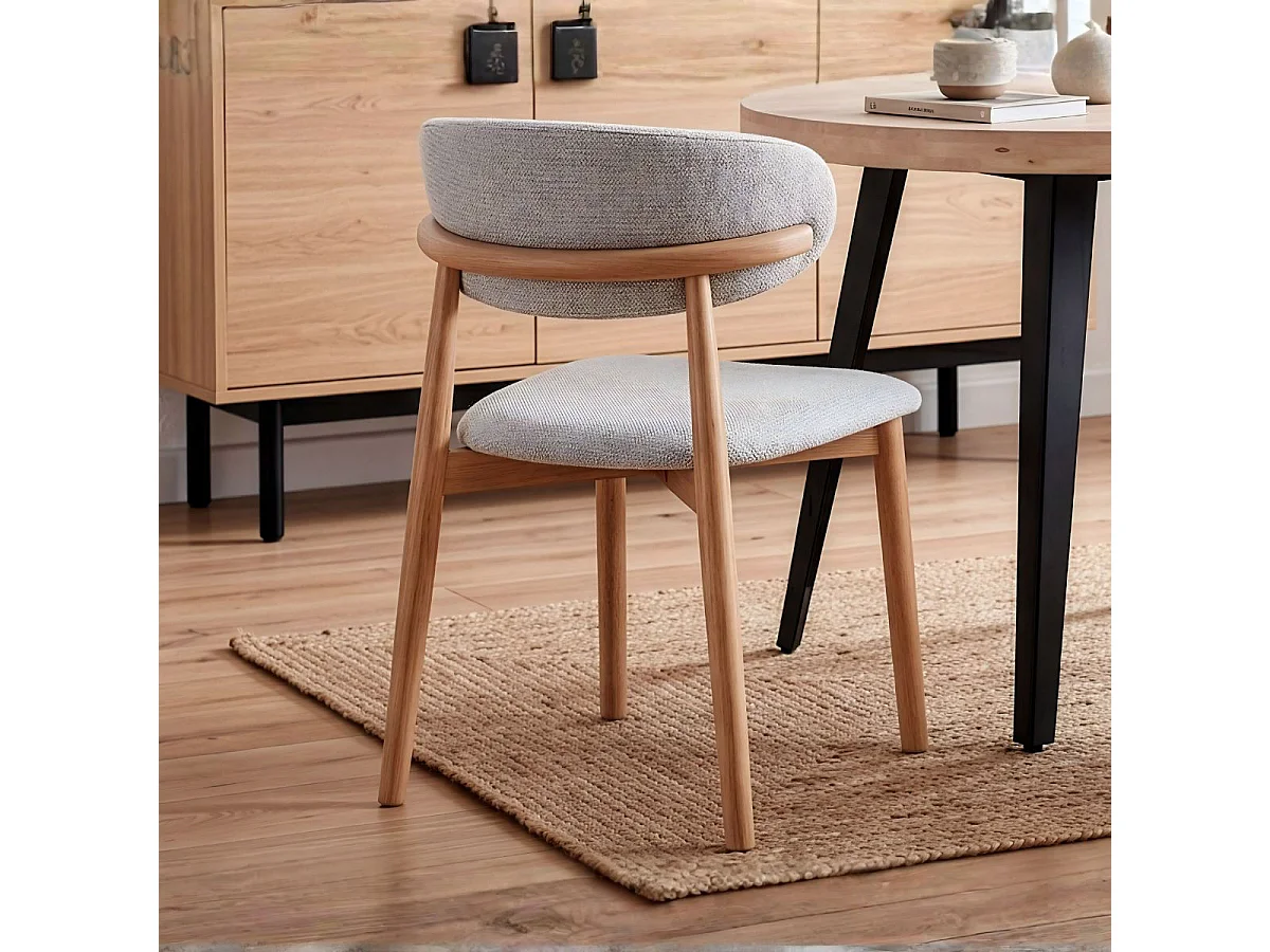 Pack de 2 sillas Vera respaldo curvo beige 79x48x45 cm Adec
