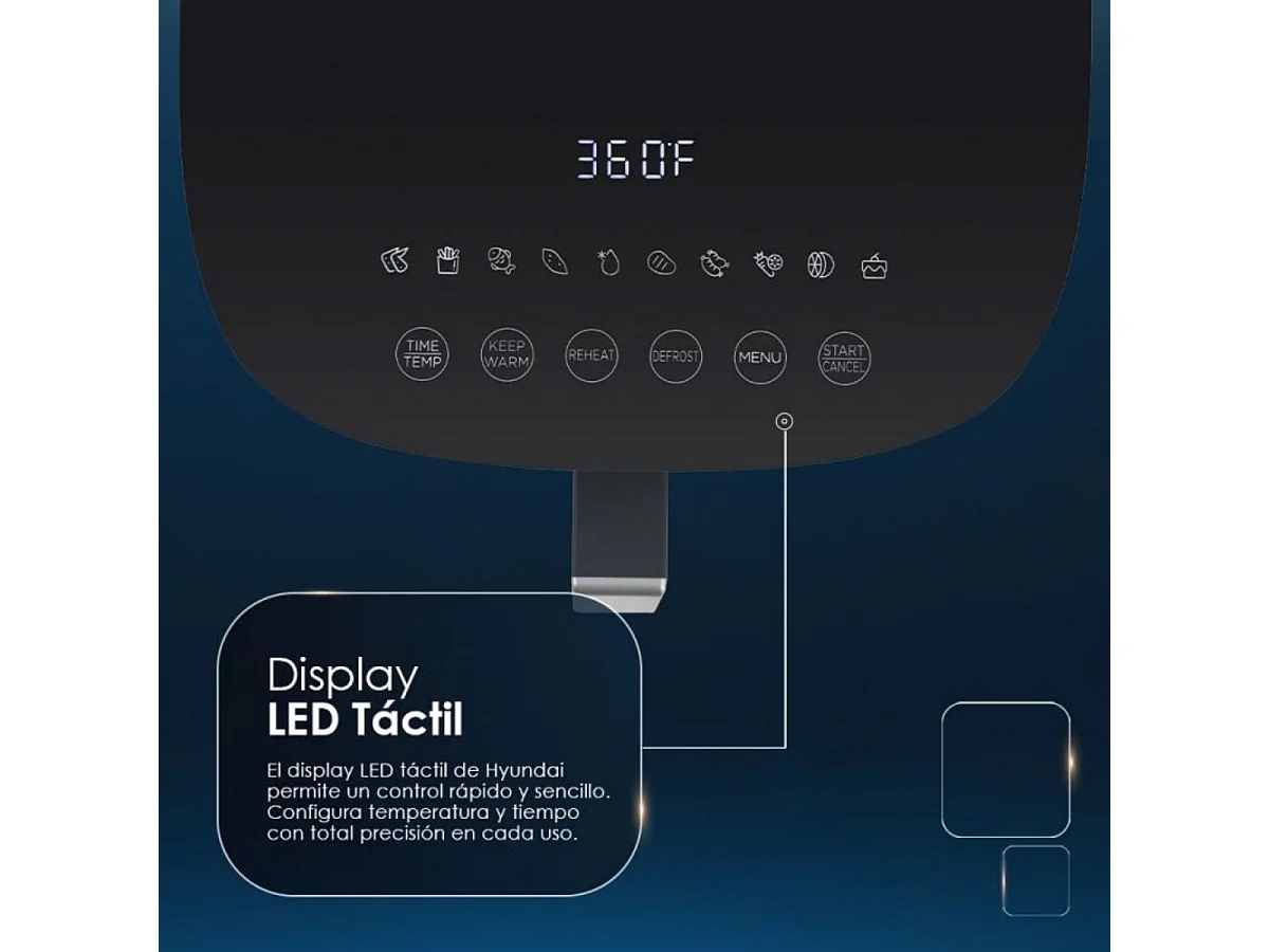 Freidora de aire Hyundai HAF5500D 1600W 5,5L 10 programas negro