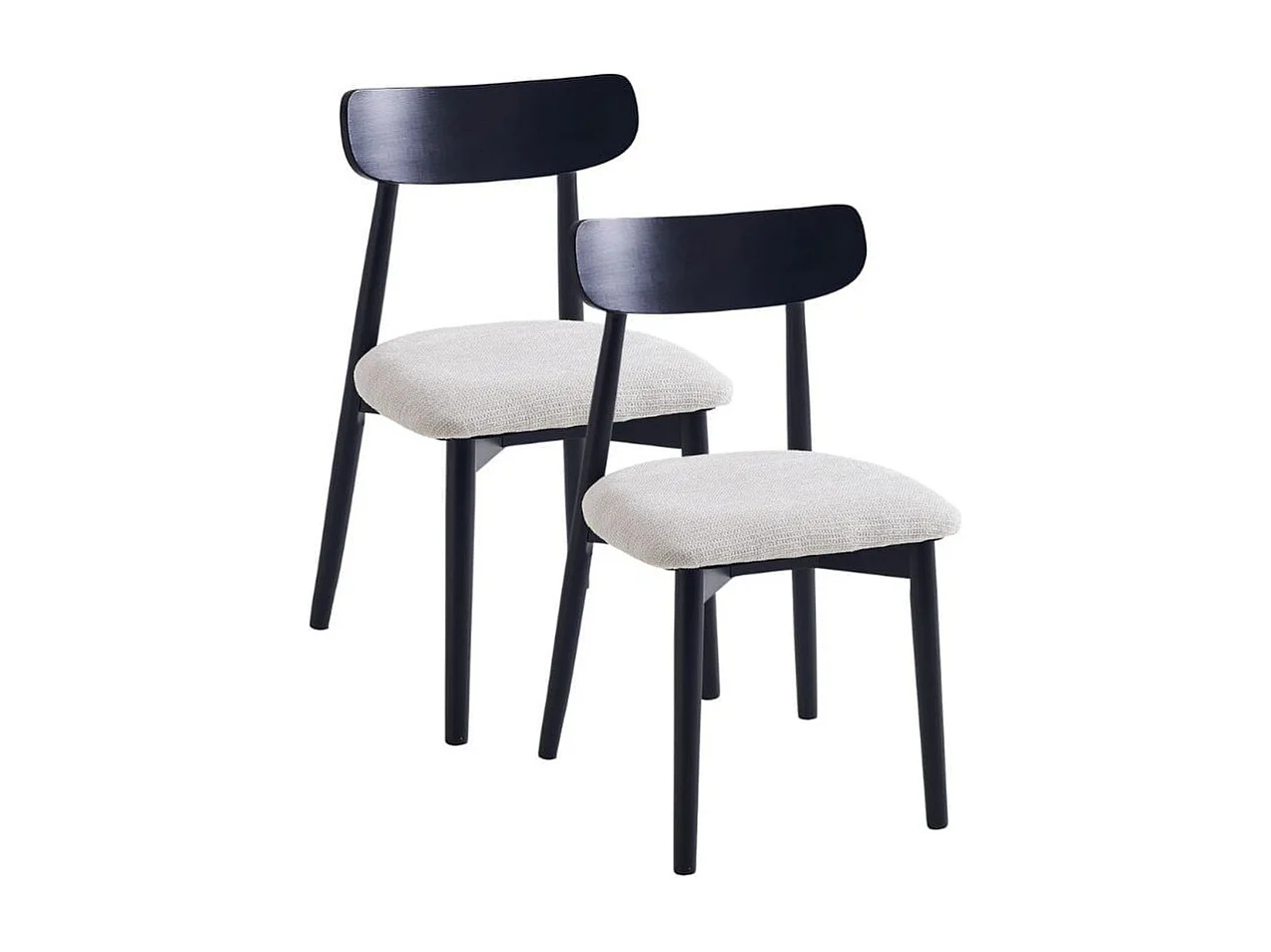Pack de 2 sillas Shia asiento acolchado beige/negro 83x49x42 cm Adec