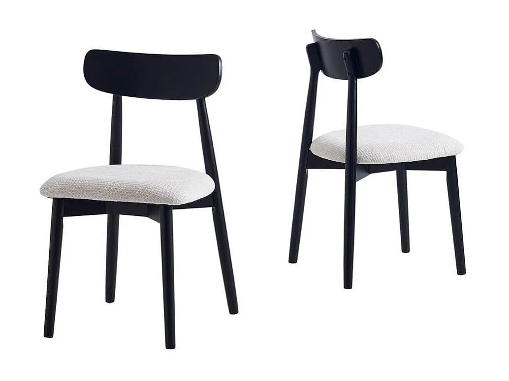 Pack de 2 sillas Shia asiento acolchado beige/negro 83x49x42 cm Adec