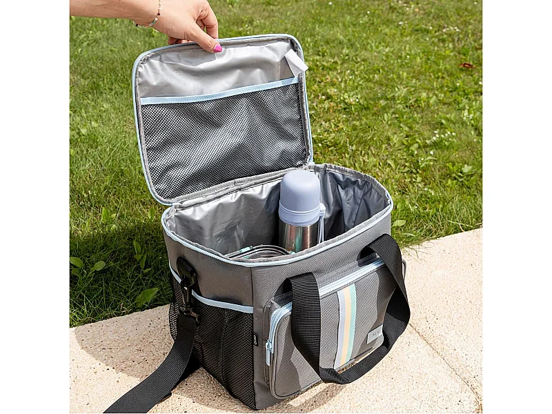 Bolsa térmica Sugar Quid 22L con asa regulable gris 33x28x24 cm