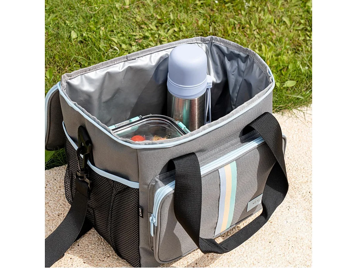 Bolsa térmica Sugar Quid 22L con asa regulable gris 33x28x24 cm