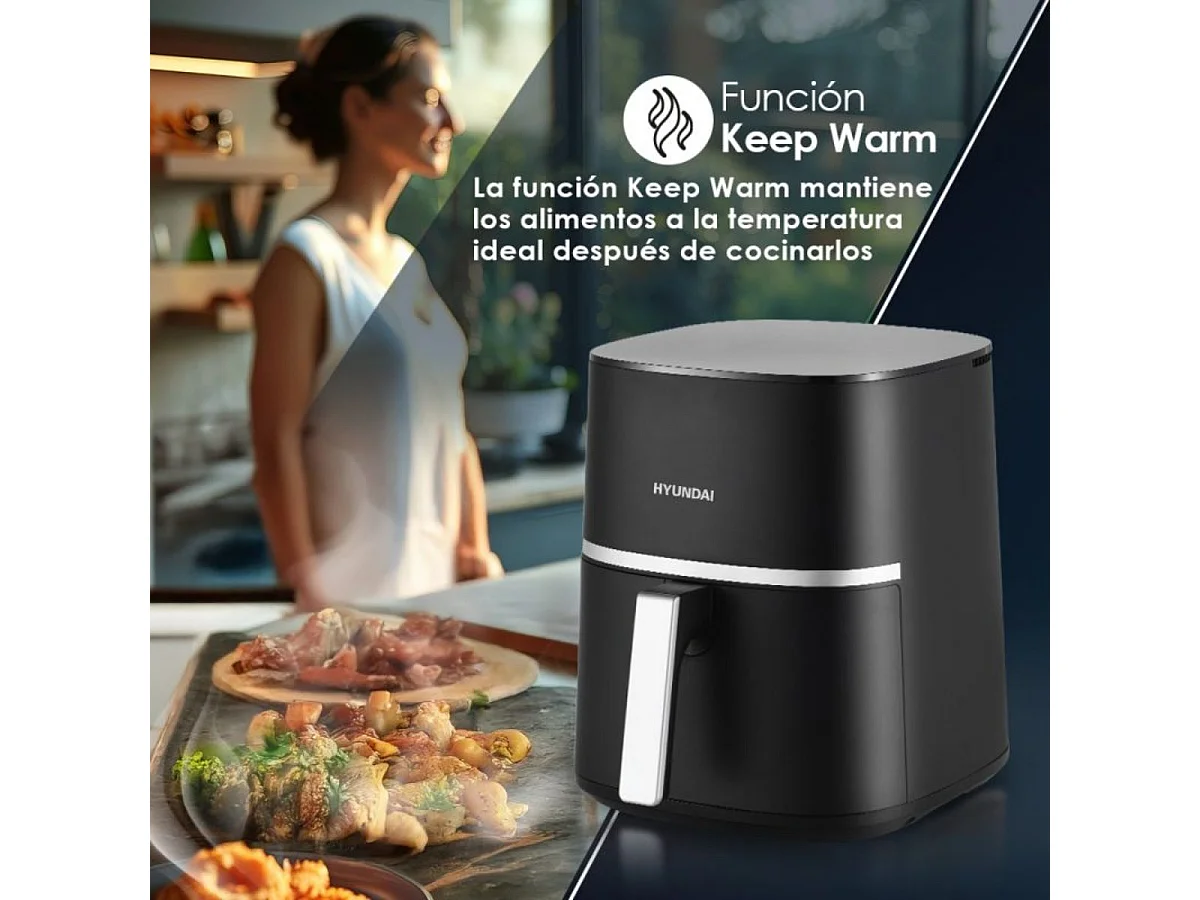 Freidora de aire Hyundai HAF7000D 1800W 7L 10 programas negro