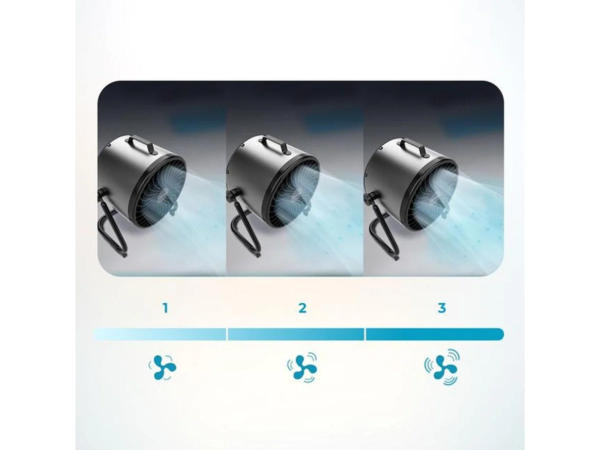 Ventilador de suelo industrial Cecotec ProIndustry FlowCannon 150W 3 velocidades 3 aspas negro