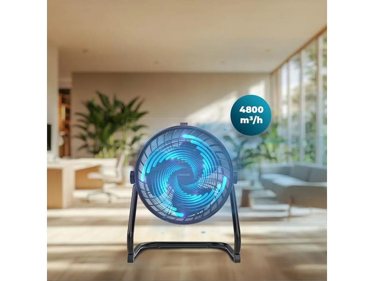 Ventilador de suelo industrial Cecotec ProIndustry FlowCannon 150W 3 velocidades 3 aspas negro