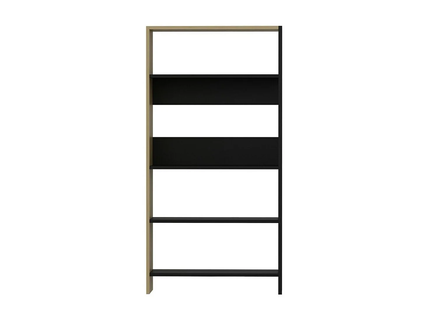 Estantería Tiran Bookcase 4 estantes roble/negro 150x76x30 cm