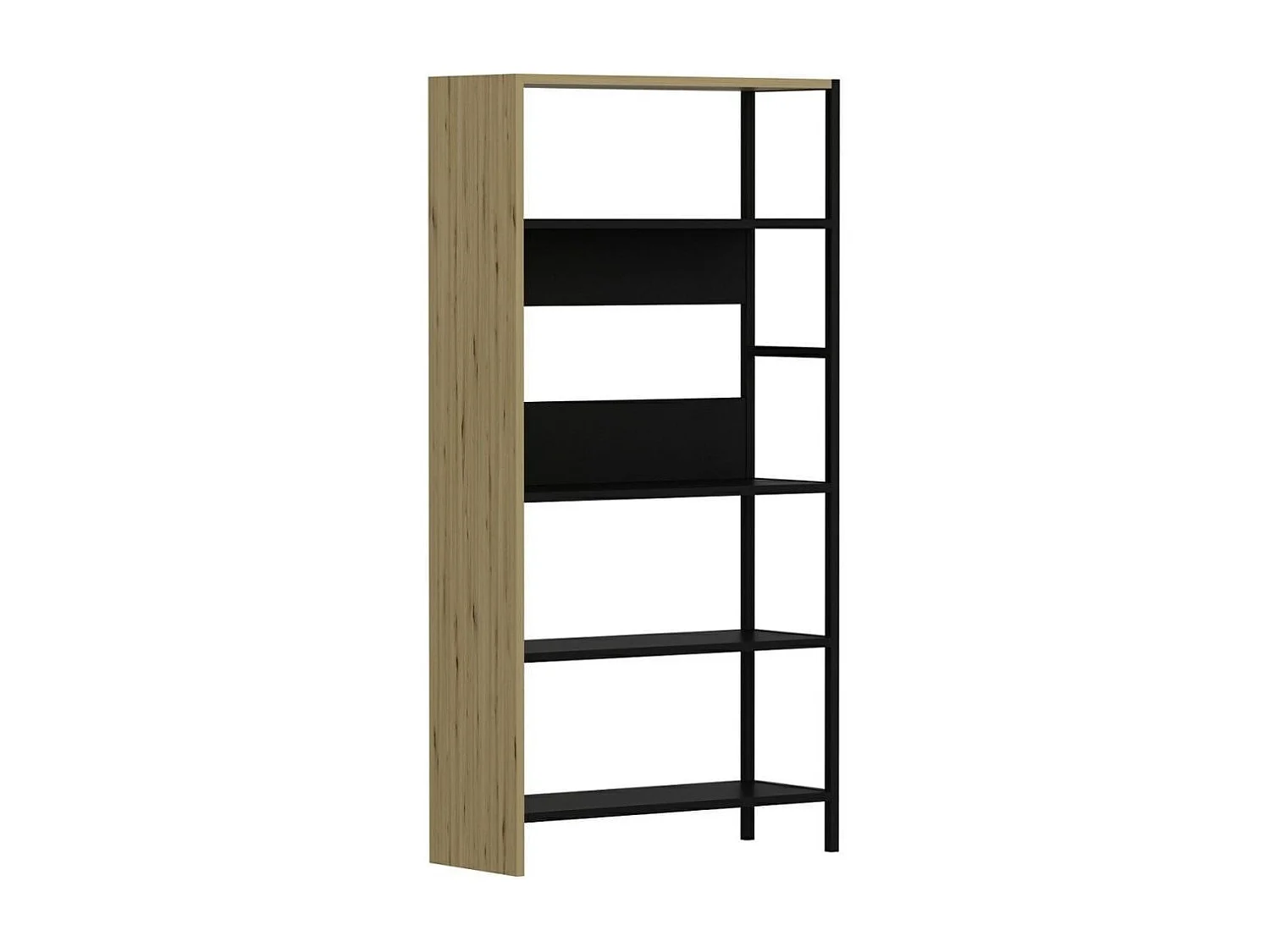 Estantería Tiran Bookcase 4 estantes roble/negro 150x76x30 cm