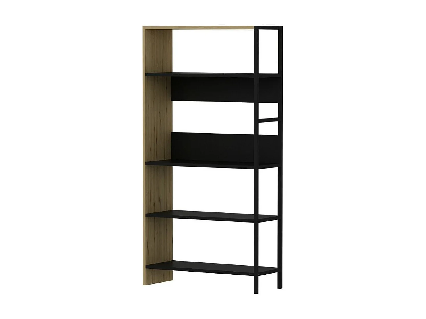 Estantería Tiran Bookcase 4 estantes roble/negro 150x76x30 cm
