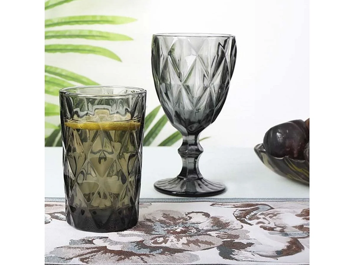 Pack de 6 vasos Maia Quid vidrio gris 40 cl