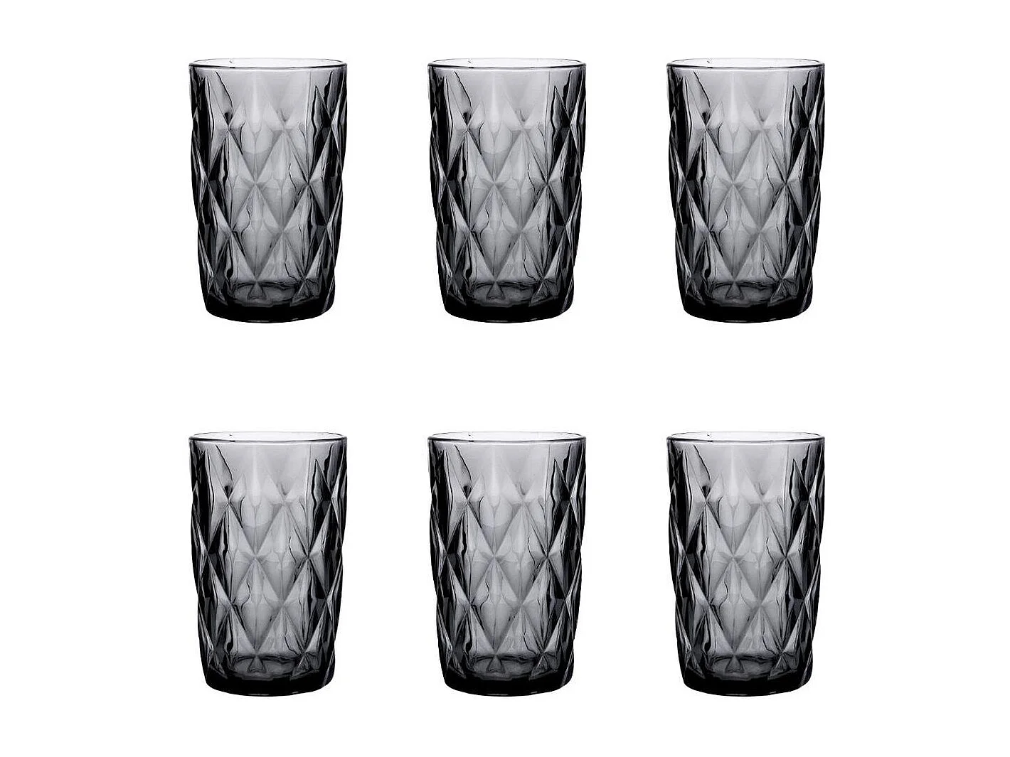 Pack de 6 vasos Maia Quid vidrio gris 40 cl
