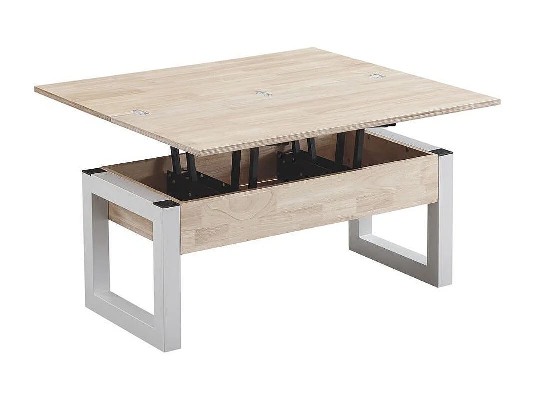 Mesa de centro elevable Loft Advance diseño extensible nordish/blanco 47,5x120x60-120 cm Adec