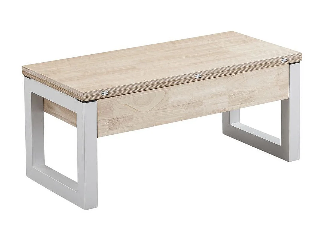 Mesa de centro elevable Loft Advance diseño extensible nordish/blanco 47,5x120x60-120 cm Adec