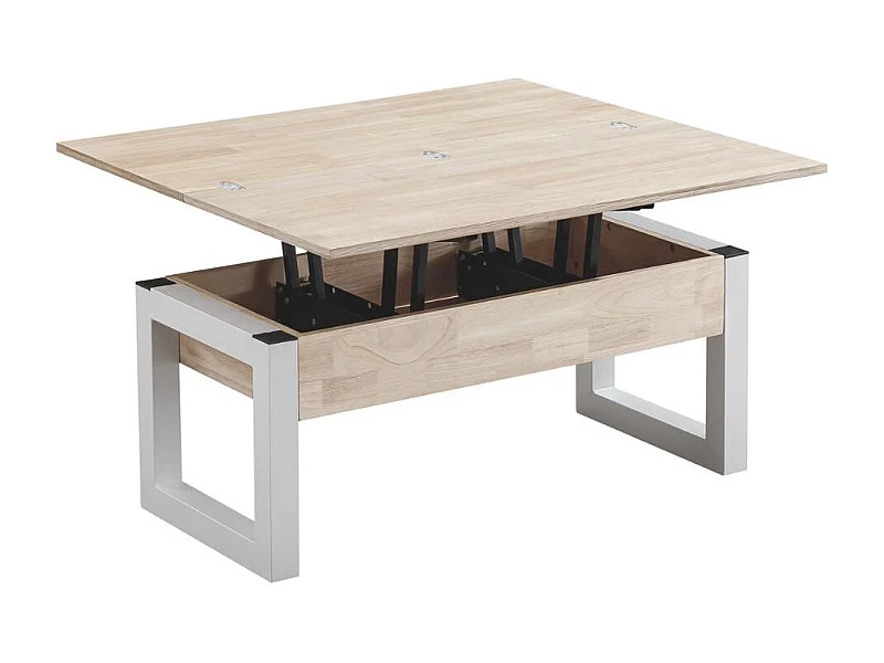 Mesa de centro elevable Loft Advance diseño extensible nordish/blanco 47,5x120x60-120 cm Adec