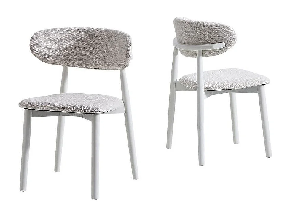 Pack de 2 sillas Vera respaldo curvo beige/blanco 79x48x45 cm Adec