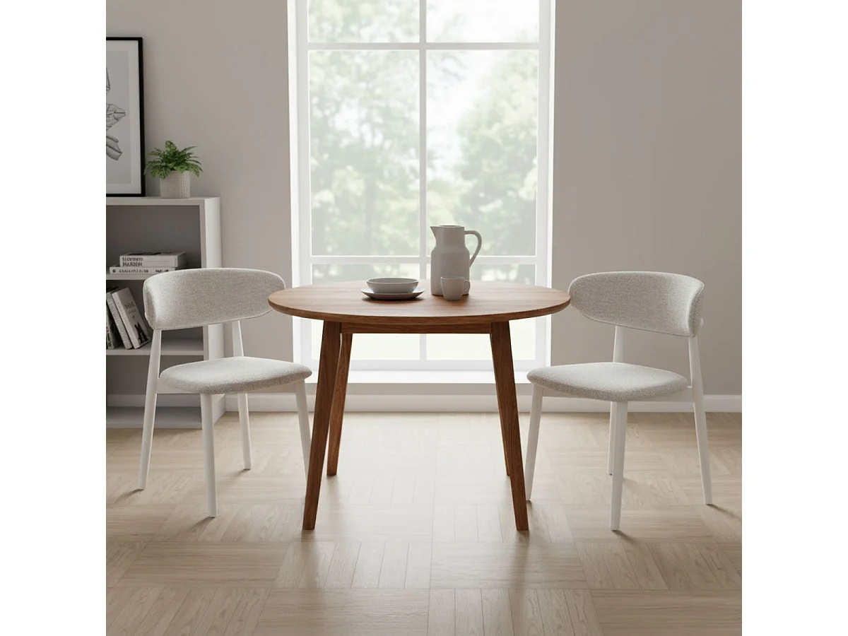 Pack de 2 sillas Vera respaldo curvo beige/blanco 79x48x45 cm Adec