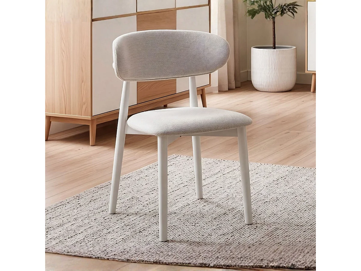 Pack de 2 sillas Vera respaldo curvo beige/blanco 79x48x45 cm Adec