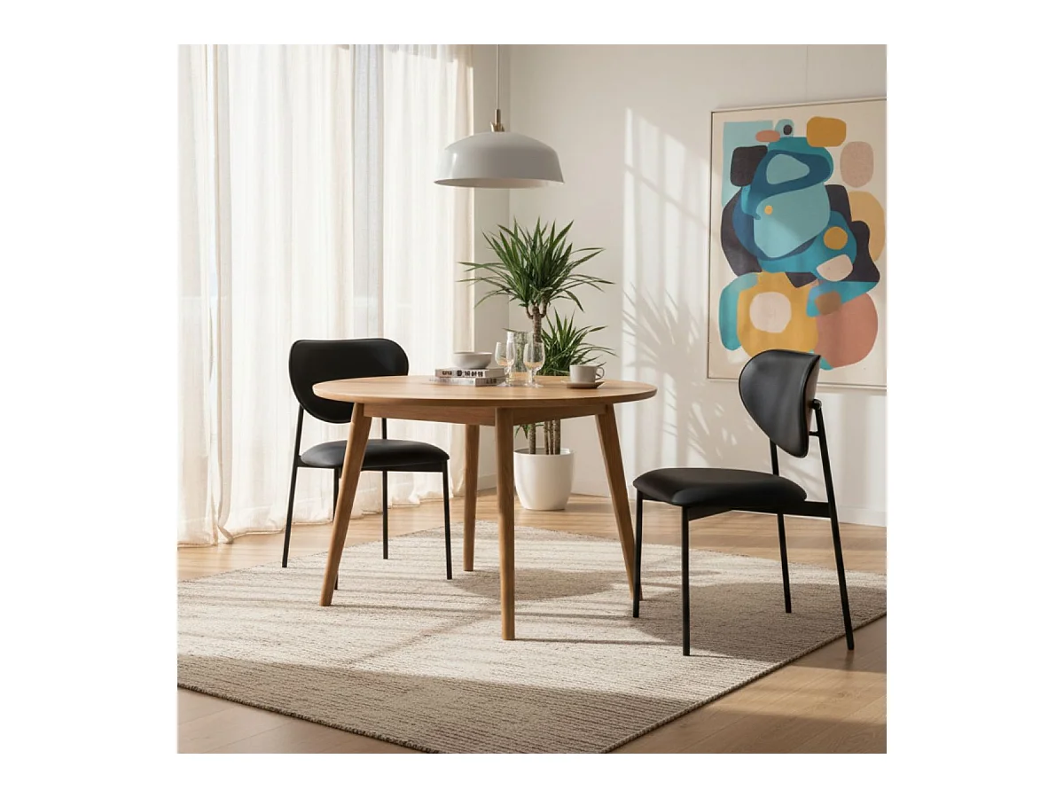 Pack de 2 sillas Eva respaldo curvado negro 85x52x47 cm Adec