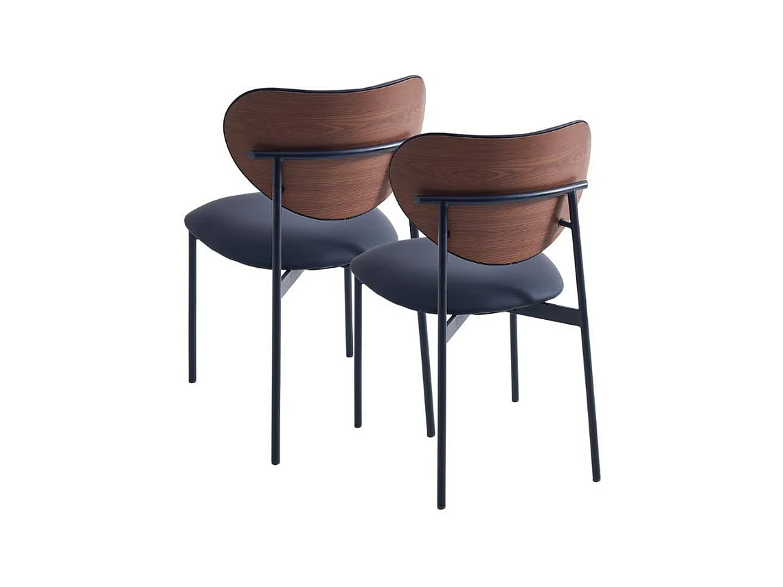 Pack de 2 sillas Eva respaldo curvado negro 85x52x47 cm Adec