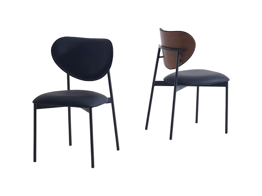 Pack de 2 sillas Eva respaldo curvado negro 85x52x47 cm Adec