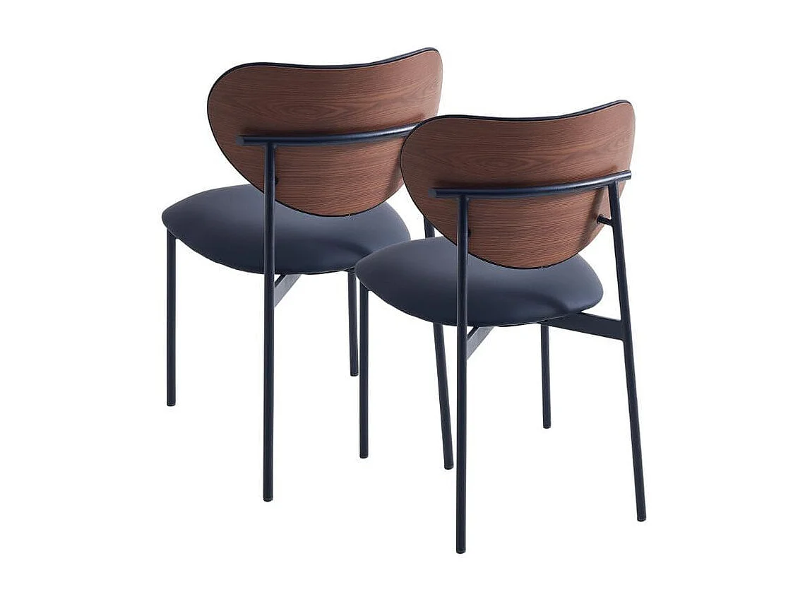 Pack de 2 sillas Eva respaldo curvado negro 85x52x47 cm Adec