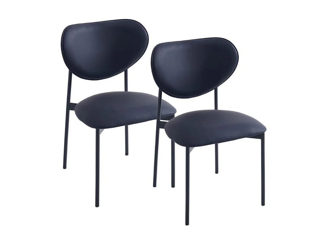 Pack de 2 sillas Eva respaldo curvado negro 85x52x47 cm Adec