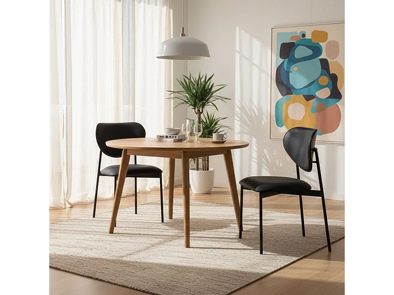 Pack de 2 sillas Eva respaldo curvado negro 85x52x47 cm Adec