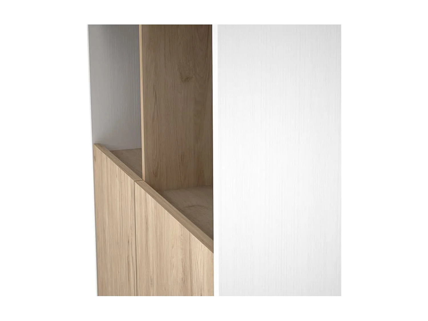 Estantería Rueca 6 compartimentos + 2 puertas blanco/natural 171,6x80x33,5 cm