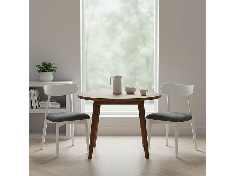 Pack de 2 sillas Shia asiento acolchado gris/blanco 83x49x42 cm Adec