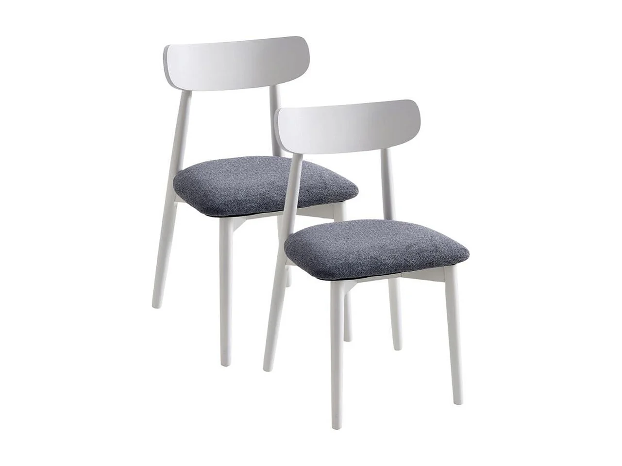 Pack de 2 sillas Shia asiento acolchado gris/blanco 83x49x42 cm Adec