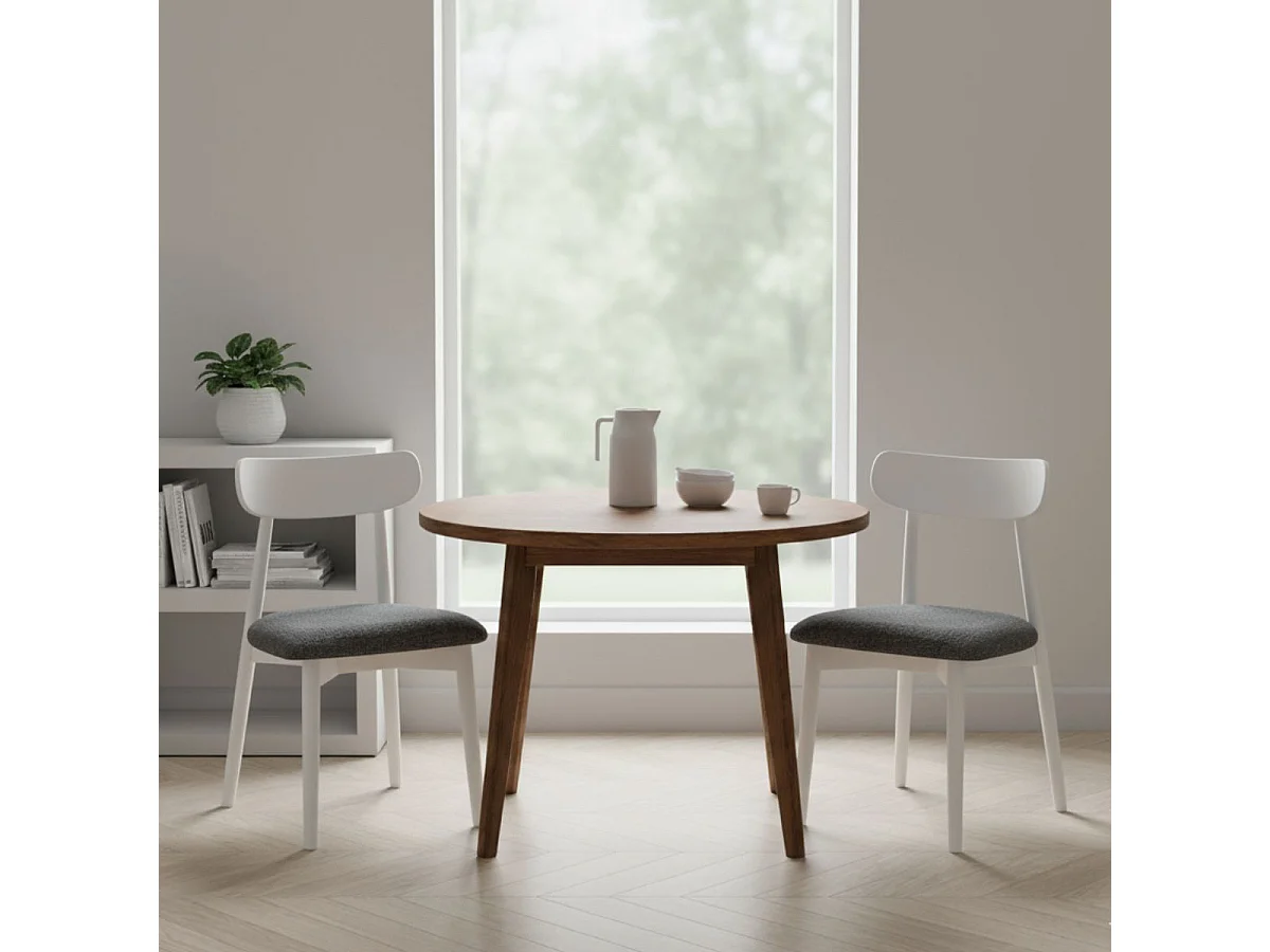 Pack de 2 sillas Shia asiento acolchado gris/blanco 83x49x42 cm Adec