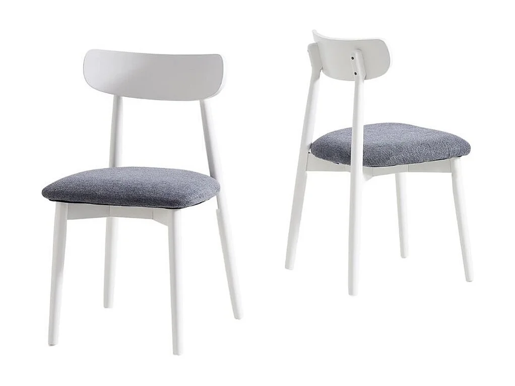 Pack de 2 sillas Shia asiento acolchado gris/blanco 83x49x42 cm Adec