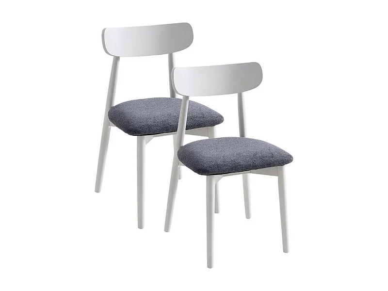 Pack de 2 sillas Shia asiento acolchado gris/blanco 83x49x42 cm Adec
