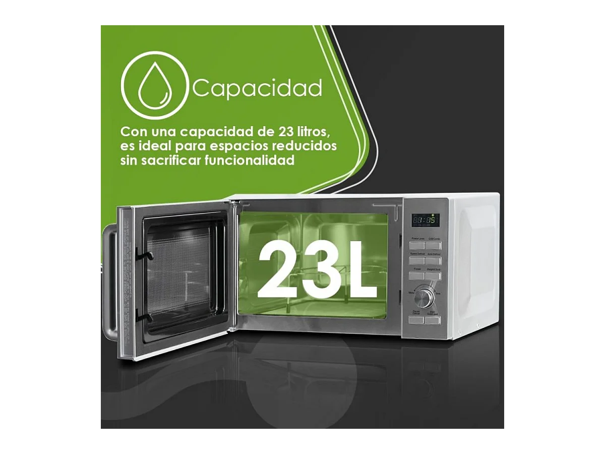 Microondas Aspes AMWC23900DGN 1000W 25L con grill 13 programas inox