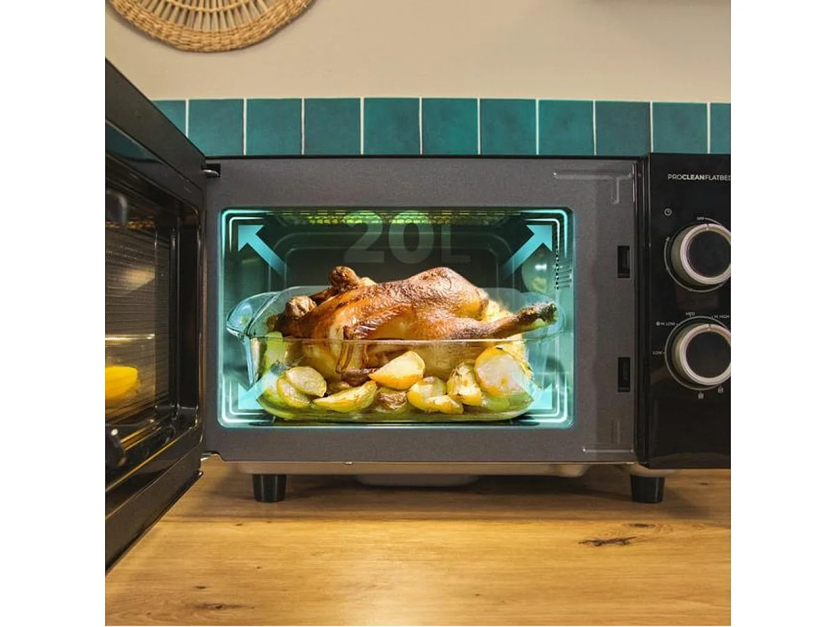 Microondas sin plato Cecotec Proclean 3130 Flatbed 700W 20L + Grill negro