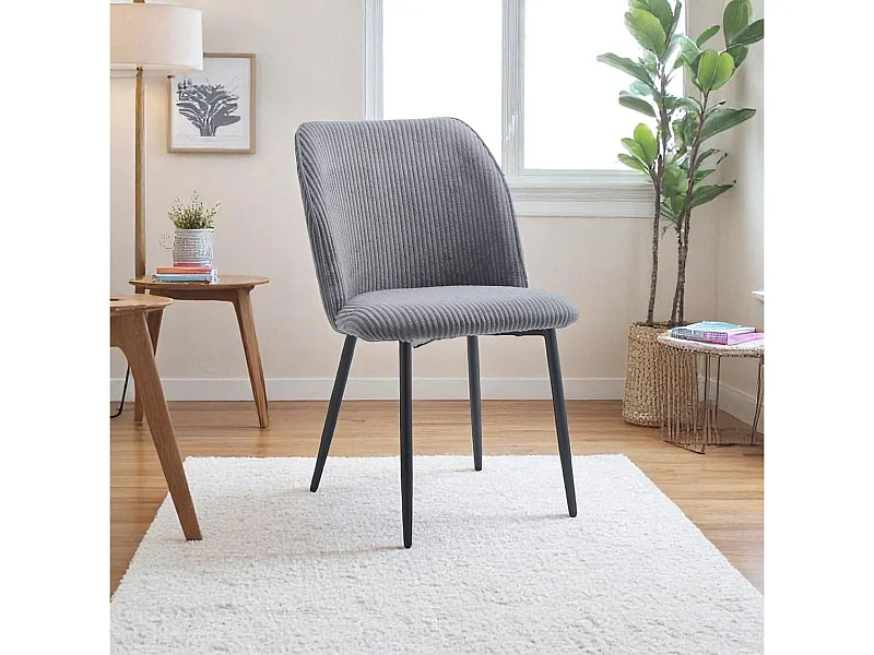 Silla de comedor Milán asiento acolchado gris 84x50x62 cm