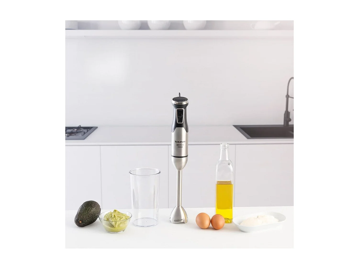 Batidora de mano Taurus HB1700X 1700W cuchillas acero inox 1L inox