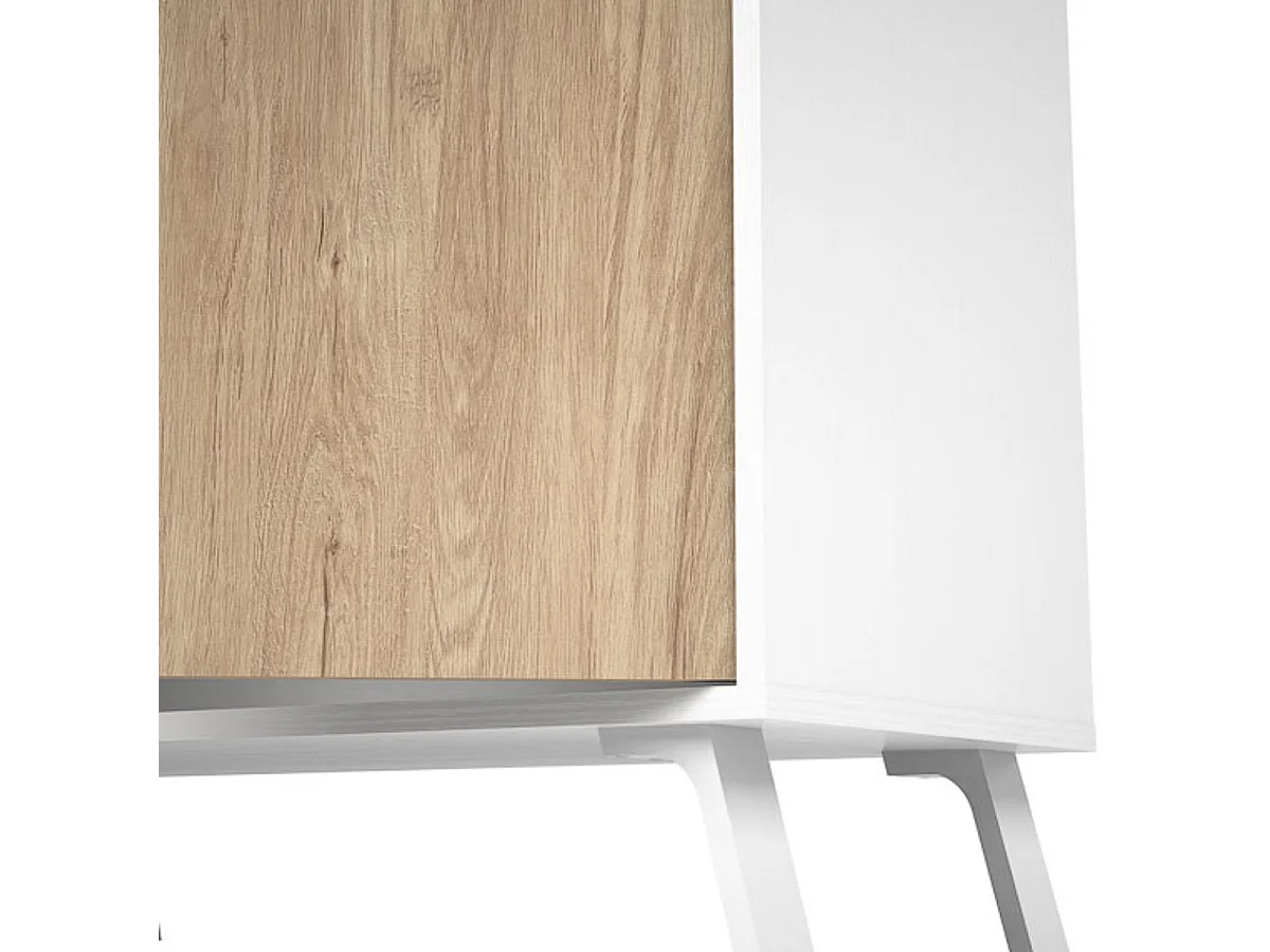 Aparador Charles 3 puertas blanco/roble 87,1x140x40 cm