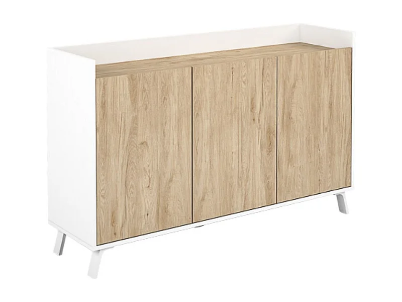 Aparador Charles 3 puertas blanco/roble 87,1x140x40 cm