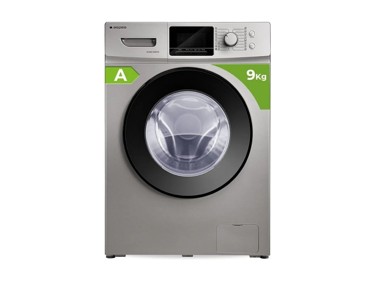 Lavadora carga frontal Aspes AL9401AIDVX 9kg 1400 rpm 16 programas A gris 59,5 cm